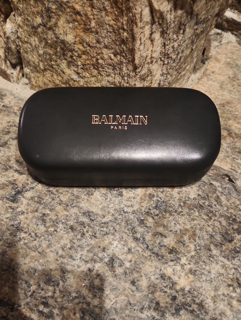 Balmain Black Eyewear Case with Gold Logo